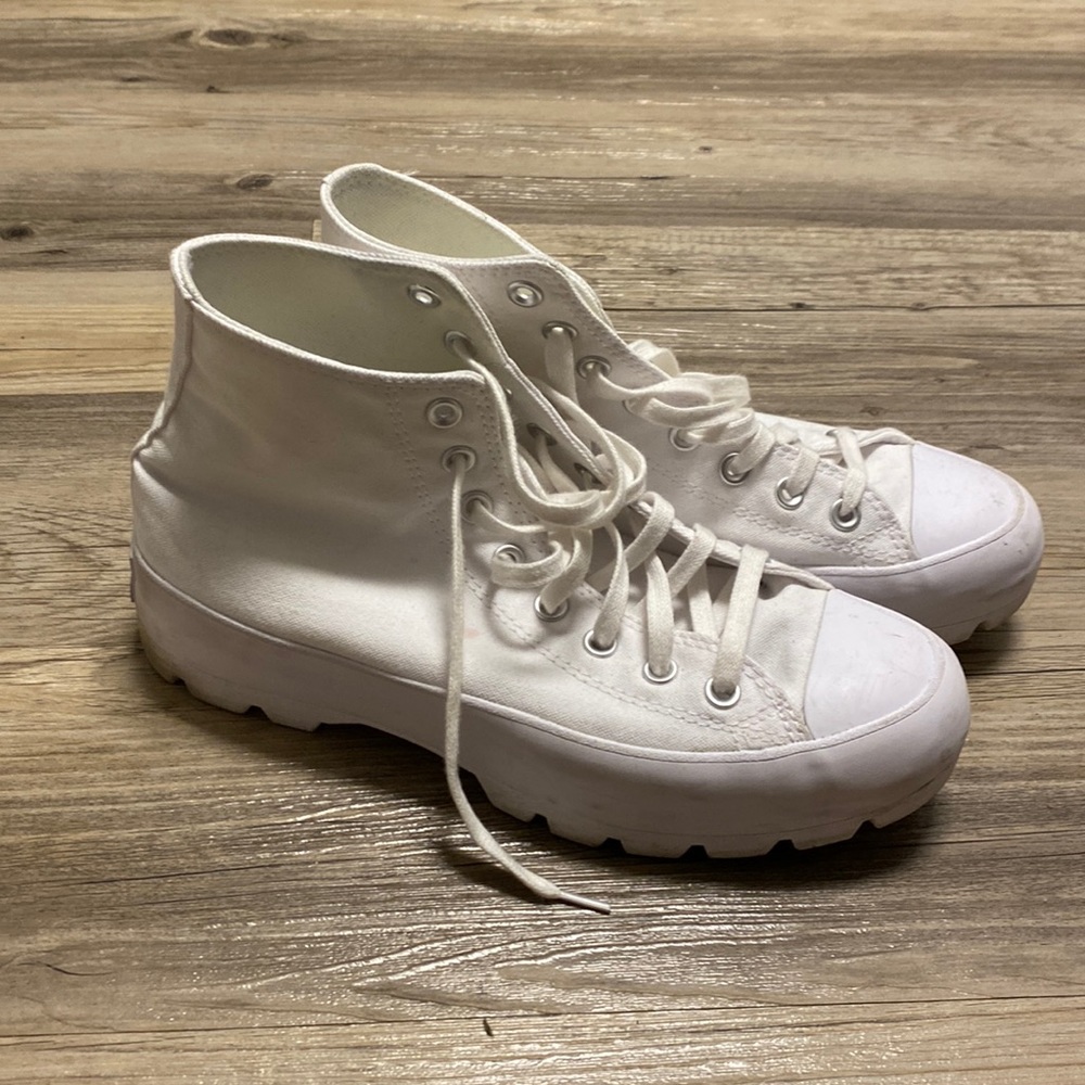 White Platform High Top Converse